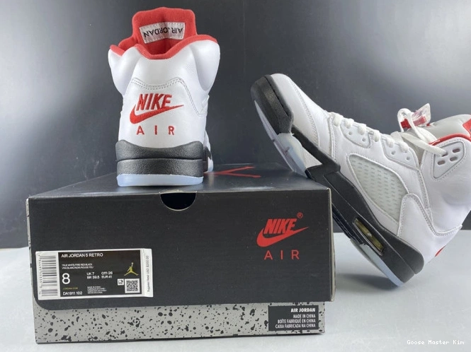 Retro Fire DA1911-102 5 Red Air Tongue Jordan Silver (2020) 0527